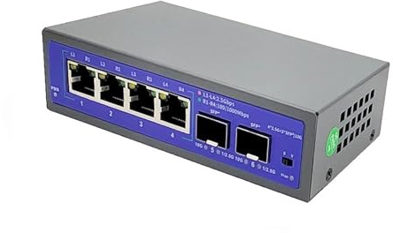 NOZLIHMH Switch in Fibra 10G SFP+ Ethernet 2,5 Gbps 4 Porte 2500 Mbps 10 gigabit(Only Switch EU Power)