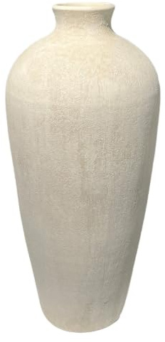 Bodenvase Avion 70cm - konisch, Creme grau, Keramik, Ø31cm CreaFlor Home