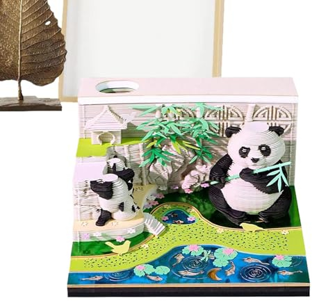 Calendrier 3D | Panda Décoration Calendrier hebdomadaire | Notes d'art déchirables pour salon, bureau, chambre à coucher, salle d'étude, école, appartement
