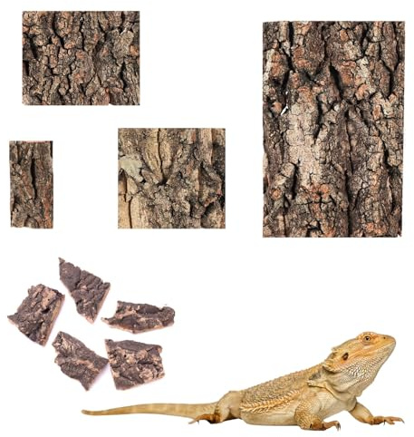 9 st korkbarkbakgrund, naturlig reptilkork akvarium dekor, sköldpadda döljer bark, korkvägg, terrariebakgrund, klättringsplattformens livsmiljö, vivariumdekoration för orm, ödla, gecko, skäggig drake