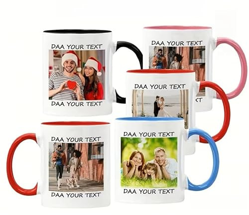 Personalized Coffee Cup, Personalised Heat Change Photo Mug, Custom Mug with Photo/Text, Personalised Mugs with Text, Valentine's Day/Mother's Day Gifts (Please Click on Customize Now for 7 Colors)