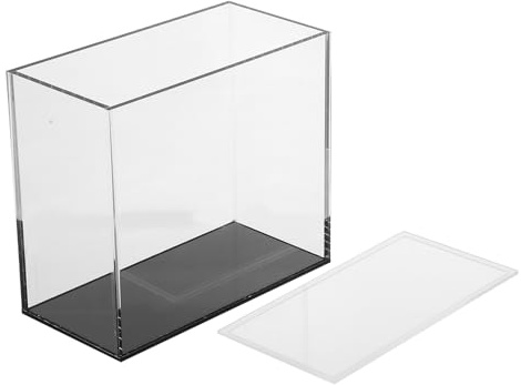 Healifty Vitrine Acrylique Transparente pour Figurines – Boîte D’Exposition Anti-poussière avec Couvercle – Présentoir Empilable Léger – Petite Vitrine pour Collectionneurs, Rangement