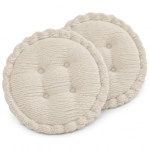 BOFITENG Sitzkissen Stuhlkissen Outdoor, 2er Set Sitzkissen Rund 40x40cm