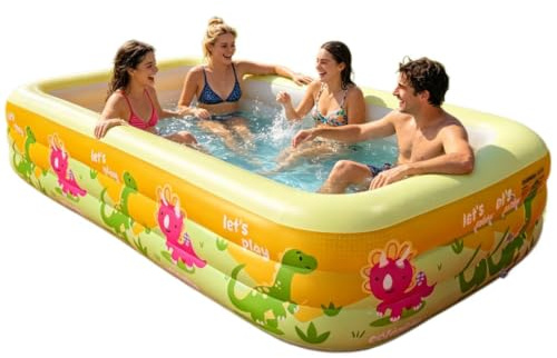 Piscina Hinchable Familiar PVC con Base Antideslizante, Fácil De Inflar, Piscina De Verano para Niños Y Adultos, Jardín, Playa Y Uso Exterior, Varios Tamaños