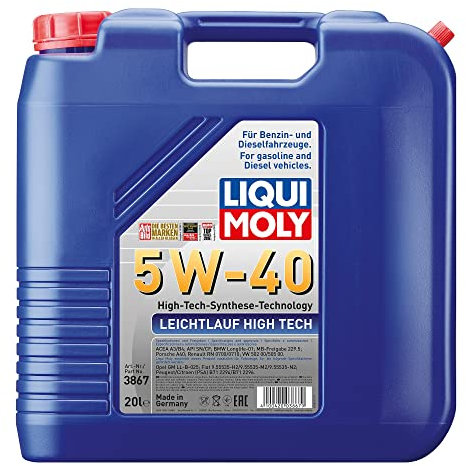 LIQUI MOLY Leichtlauf High Tech 5W-40 | 20 L | Synthesetechnologie Motoröl | Art.-Nr.: 3867