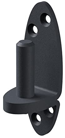 Alberts 311377 Kloben zum Anschrauben | Ovado | Ausführung mit DI-Haken | graphitgrau kunststoffbeschichtet | Dornmaß Ø16 mm | Platte 115 x 52 mm