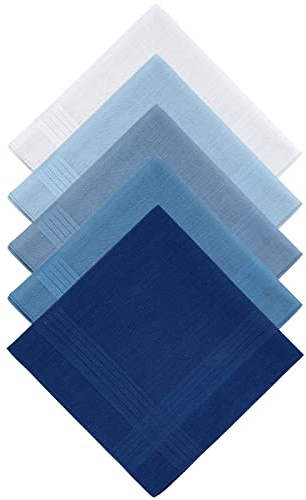 Selected Hanky 100% Pure Cotton Handkerchief with Stiching Assorted Color for Father Gift