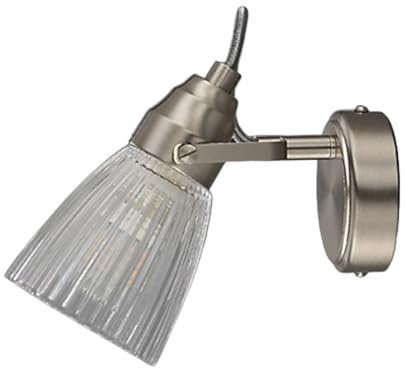 Lindby Lámpara de pared Kara (Moderno) en Gris hecho Vidrio e.o. para Cuarto baño (1 llama, G9) lámparas aplique