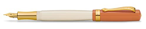 Kaweco STUDENT Füllhalter 70's Soul I Premium Füllfederhalter für Tintenpatronen mit hochwertiger Stahlfeder in Orange & Creme I Nostalgischer Luxus Füller 16 cm I Federbreite: M (Medium)