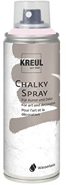 KREUL 76353 - Chalky Spray mademoiselle rosé, 200 ml, matte Sprühfarbe mit Kreideoptik auf Wasserbasis, hochpigmentiert und wasserfest, für Innen und Außen