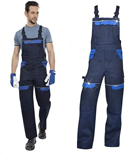 ARDKG Latzhose DUNKELBLAU Arbeitslatzhose Herrenlatzhose Sicherheitshose Hose Arbeitshose Kombihose für Handwerker Gärtner Mechaniker KFZ (64)