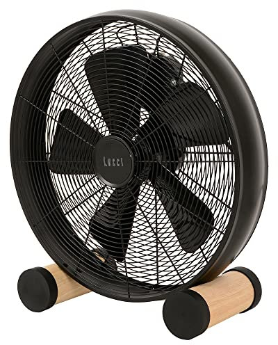 Lucci air Bodenventilator Breeze, mobiler Retro-Ventilator, kleiner Standlüfter mit 3 Geschwindigkeitsstufen, Ø 46 cm