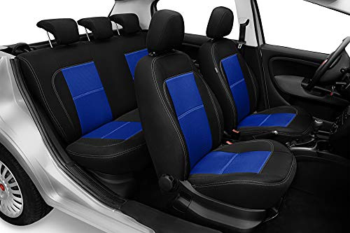 ERJOT Autositzbezüge Blau maßgefertigte kompatibel mit Seat Ibiza IV modellspezifische Sitzbezüge Komplett Set