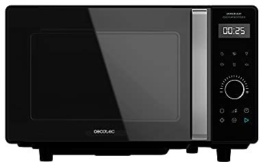 Cecotec Microondas sin Plato Digital GrandHeat 2500 Flatbed Touch Black. 800 W, Capacidad 25 L, Panel de Control Táctil, 8 Funciones Preconfiguradas, Temporizador, Bloqueo de Seguridad