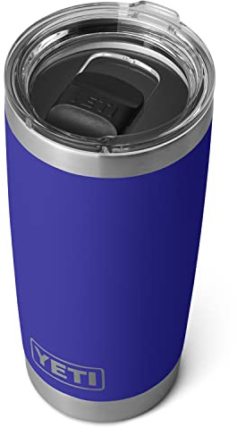 YETI Rambler 20 oz Tumbler, Stainless Steel, Vacuum Insulated with MagSlider Lid, Offshore Blue