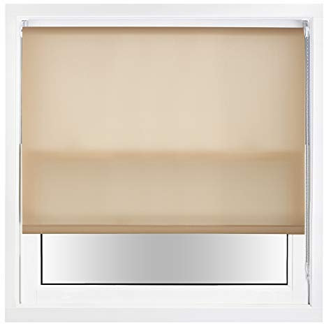 FURNISHED Tageslichtrollos mit Metallbeschlägen, zuschneidbar - Cappuccino, 95W x 210H cm