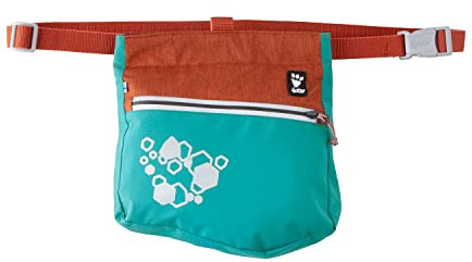 Hurtta Leckerlibeutel ECO für Hunde, Futterbeutel Hunde mit Magnetverschluss, Abnehmbarer Leckerlitasche für Hunde (PeacockMix)