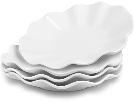 ALLUSEIT Pastaskålar, keramisk sallad serveringsskål, fint ben porslin soppskål, vit tallrik och skål set, mikrovågsugn och diskmaskin säker (20 cm, tjocka ränder)