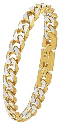 s.Oliver Armband Edelstahl Herren Armschmuck, 20+1,5 cm, Bicolor, Kommt in Schmuck Geschenk Box, 2036867