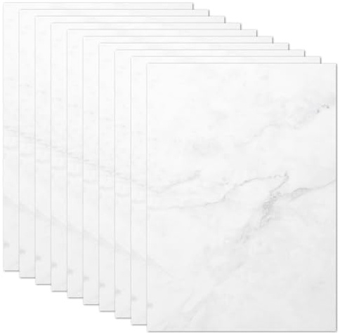 50x Briefpapier DIN A4 beidseitig bedruckt - Blanko Briefpapier Set zum Beschriften und Bedrucken für Hochzeit, Geburtstag, Einladungen (A4, Marmor)
