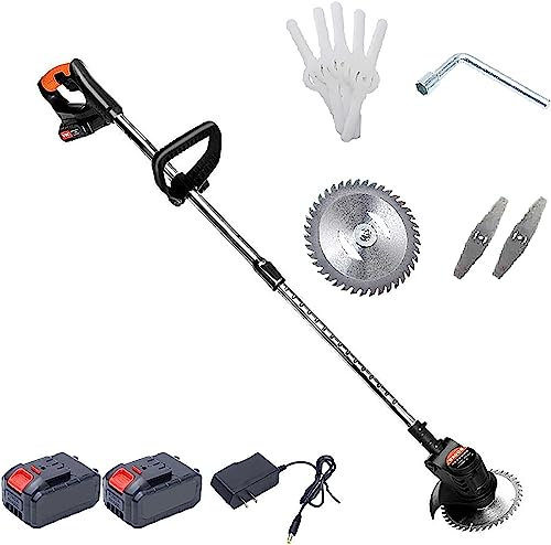 NAKEAH Tondeuse sans Fil, désherbeur d'angle de tête de Machine à Longueur réglable avec 3 Lames de Style 2 Batteries 1 Chargeur
