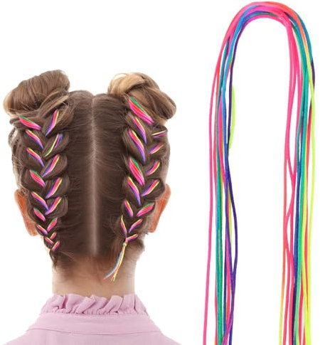 Dimeho 30 Stück Bunte Haarwickelschnur Farbverlauf Haarsträhnen Regenbogen Haarzöpfe DIY Pferdeschwanz-Zöpfe Haarverlängerung Haarteile Twist Braid Elastischem Haargummi Haarschmuck Karneval (bunt)