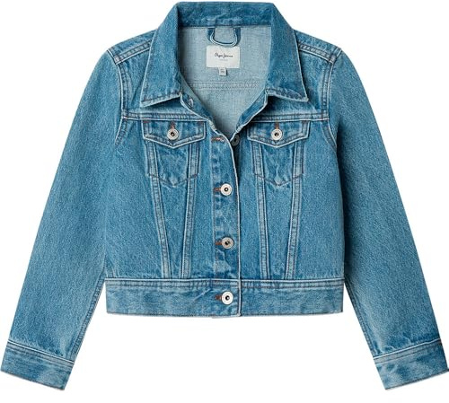 Pepe Jeans Cropped Jacket Jr Veste, Bleu (Denim-NC9), 4 Ans Fille