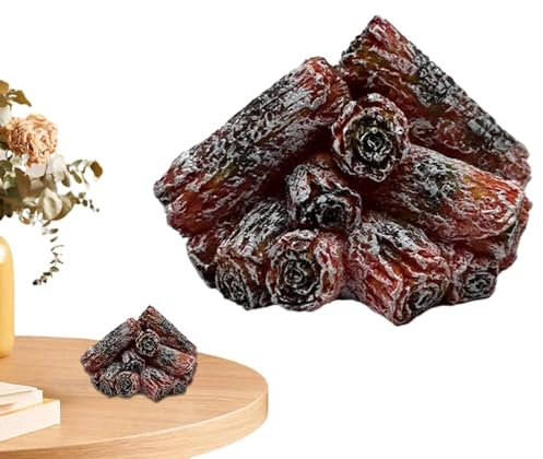 Bûches de cheminée sans flamme – Faux bûches de foyer, imitation bois de chauffage LED | Alimentée par piles - Lampe élégante au charbon de bois - Décoration d'ambiance pour la maison, la cheminée, la