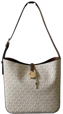 Michael Kors Lyra Small Bucket Umhängetasche Messenger Handtasche, Vanilla Acorn, Small