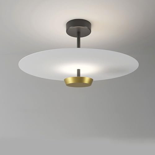 LLXDFUU Lampe suspendue en verre transparent noir du milieu du siècle, soucoupe volante pour îlot de cuisine, or 4000K, lampe suspendue nordique créative pour chambre à coucher, lustre de salon minima