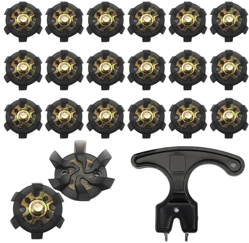 Golf Spikes 20 PCS Golf Shoe Spikes M6 Easy to Install Comes with 1 Wrench Compatible with Footjoy screws with a diameter of 6mm and Adidas Skechers Nike