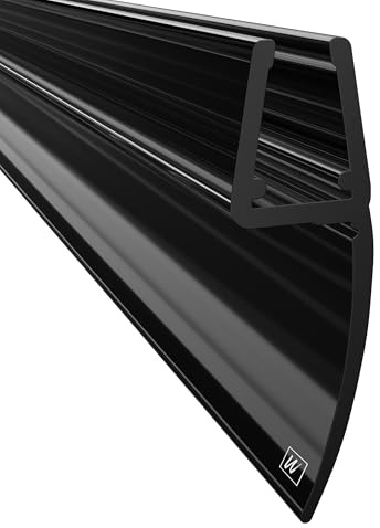 WAKA® Premium Duschtür & Duschlippe PRO-N Duschdichtung Schwarz-Transparent, Duschdichtungen für Duschtüren 6-8mm Glas Länge 2m Duschkabinen Dichtungen & Duschtürdichtung mit der Besten Qualität
