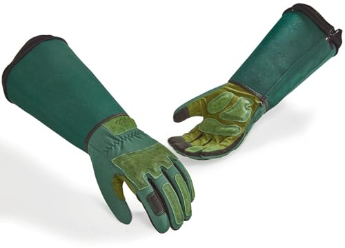 Vgo... 1 Paar Damen Stichfeste Gartenarbeit Handschuhe - 6,7“ Stulpe Ärmel-Dorn Schutz, Touchscreen, Stoßdämpfende Design für Baumschnitt, Ranch & Outdoor DIY (1Paar/S/Grün/SL7477-FM)