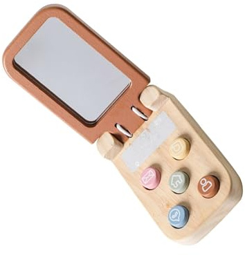 Watreketal Holz Cartoon Telefon Bären Spielzeug Lernen Aktivitäten Für Kinder Von 3+ Sicherer Reibungsloser Lehrreich Vor Um Reisefreundliche Rolle Zu Spielen.