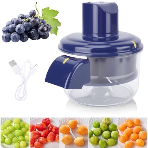 Yanmis Macchina Elettrica per Peeling, Pelapatrice per la di Frutta Automatica Ricaricabile per Uva, Ciliegie, Aglio, Piccoli Frutti