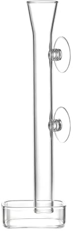 LINLAN Alimentador de camarones de Vidrio de 20 cm, Tubo de alimentación de camarones y tazón de alimentación Cuadrado con Dos ventosas para camarones Cereza y de Vidrio