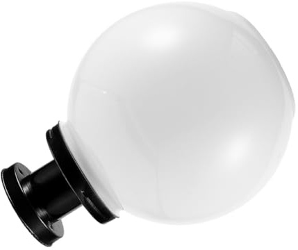 WHAMVOX Lampioni da Giardino Solari con Sfera Bianca da 20cm, Illuminazione Esterna Resistente All'acqua con Sensore Automatico per Cortile e Giardino Elegante e Funzionale
