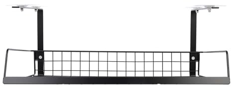 OKUMEYR Under Desk Cable Holder Mesh Basket Cable Management Rack for Power Strips and Cord Storage Space-saving Organizer for Office Home Bedroom and Study