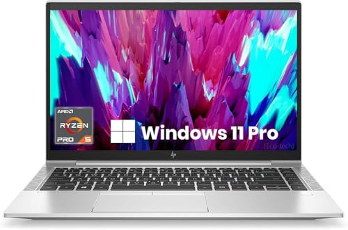 HP Elitebook 845 G8 Ordinateur Portable Win11 Pro, 14-inch FHD(1920x1080) Display, AMD Ryzen 5 Pro 5650U 6-Core, 8 Go RAM, 256 Go SSD, US QWERTY Clavier (Renouvelé)