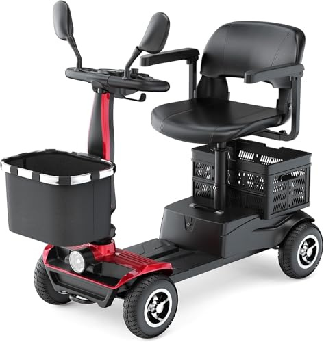 Seniorenmobil Elektromobil Klappbar, E Scooter mit Sitz für Erwachsene für 20AH Akku Elektrischer Rollstuhl 250W Motor 20-35km Reichweite 150 kg Belastung für Reisen Alltag