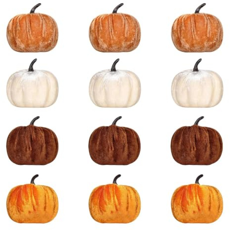 Höstpumpor För 12 Stycken Skördefestbordscenterpiece | Imiterade Dekorationspumpor för Thanksgiving, Halloween, skördetid, skördefest, bondgård, lantlig inredning, , lägenhet,