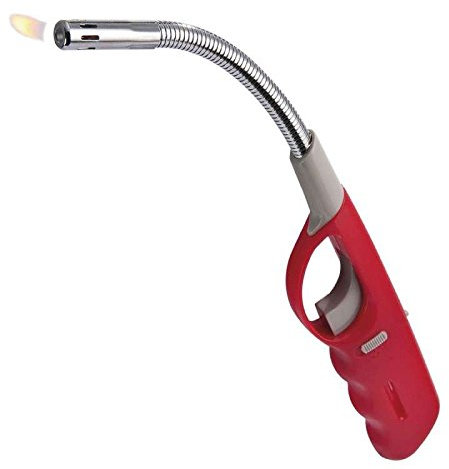 Briquet à Gaz Rechargeable Tête Flexible FEUNET Moderne Rouge Caoutchouc Plastique Flexible