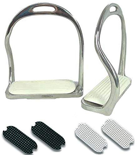Stainless Steel Bent Leg Horse Riding Stirrup Irons White Size 4.50