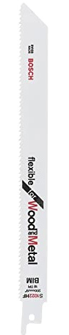 Bosch 100x Lame de scie sabre pour réparation de palettes S1022HF | pour Bois avec clous durs, Plastiques, Longueur 200 mm Professional Accessoire Scie sabre