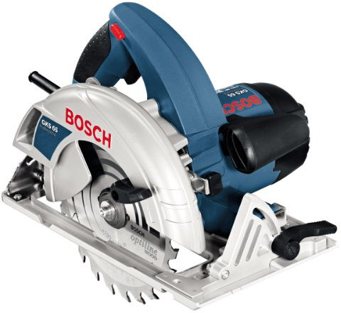 Bosch Professional Hand-Held Circular Saw GKS 65 (240 V, incl. circular saw blade, Parallel guide,Hex key WAF 5, Dust extraction adapter )