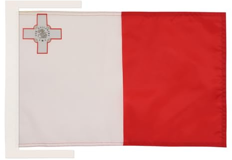 AZ FLAG Drapeau Malte 45x30 cm Drapeau Maltais Polyester 100D Cordelettes | Usage intérieur et extérieur Drapeau décoratif coutures doubles et bords renforcés
