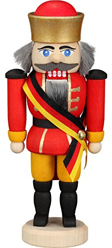 Seiffener Volkskunst Cascanueces alemán, 13 cm. de Alto, Original de los Montes Metálicos (Erzgebirge) del Arte Popular del Pueblo de Seiffen SV 11413