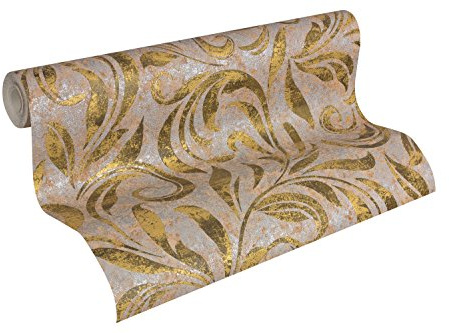 Architects Paper Tapete Nobile klassische Mustertapete fein strukturiert kupfer silber metallic, gold, 959405