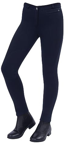 Dublin Supa-Fit Zip Up Knee Patch Jodhpurs, Navy, Ladies 12/30