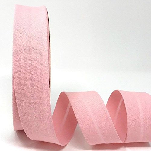 Byetsa Schrägband aus Baumwollmischgewebe, 30 mm, auf einer 25-m-Rolle, Blassrosa